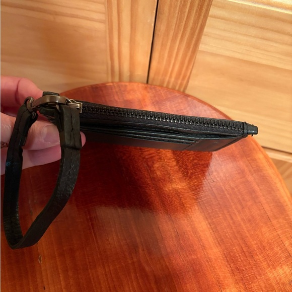 Black Leather Wristlet Card Holder - Picture 7 of 11